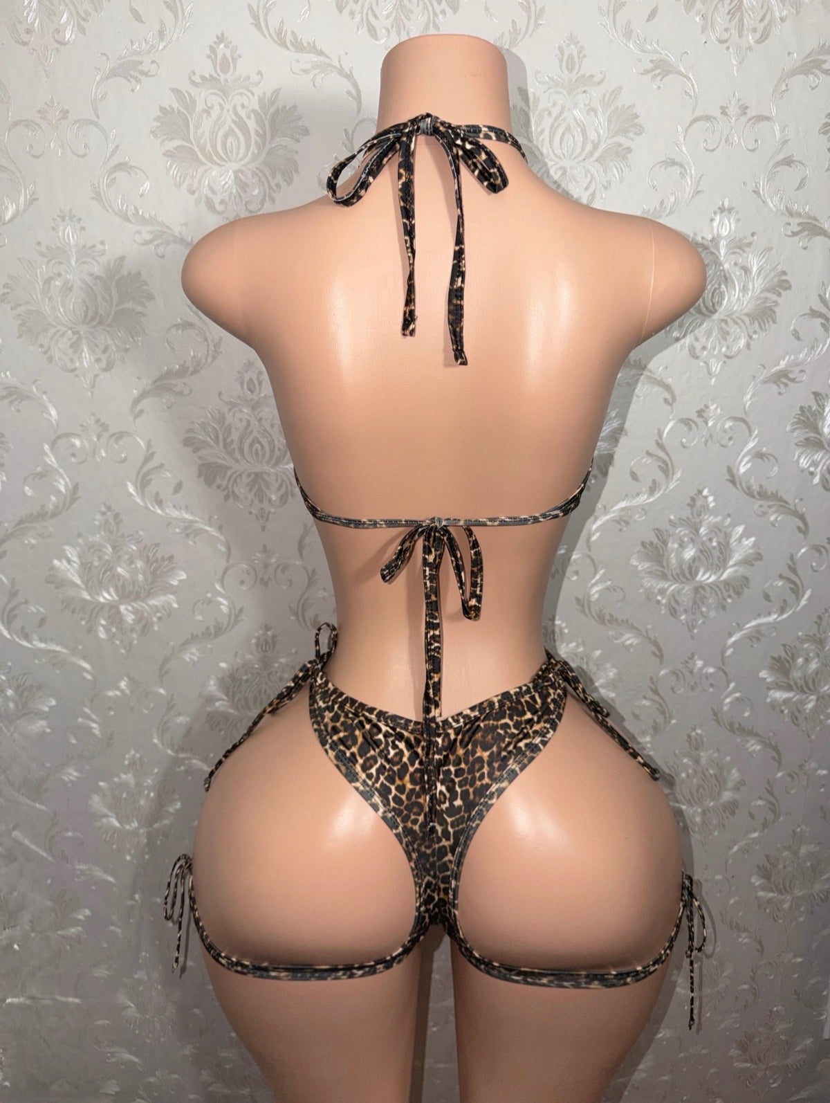 Queen of the Jungle Leopard Shorts Set Optional Rhinestones Fits S-L