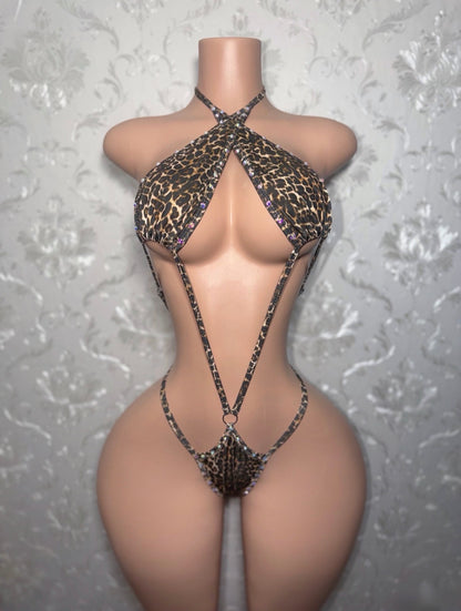 Leopard Jade One Piece With Adjustable Clips Fits S-L