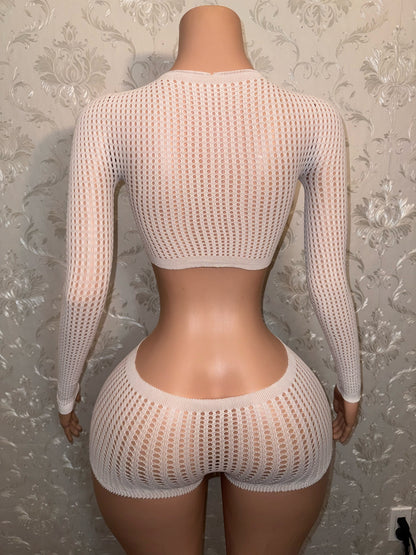 Caleesi — Fishnet Shorts Set Fits XS-L