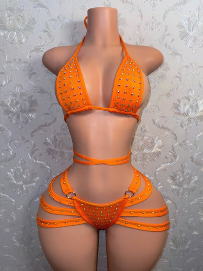 Georgia Peach Booty Cage Shorts Set Fits S-L