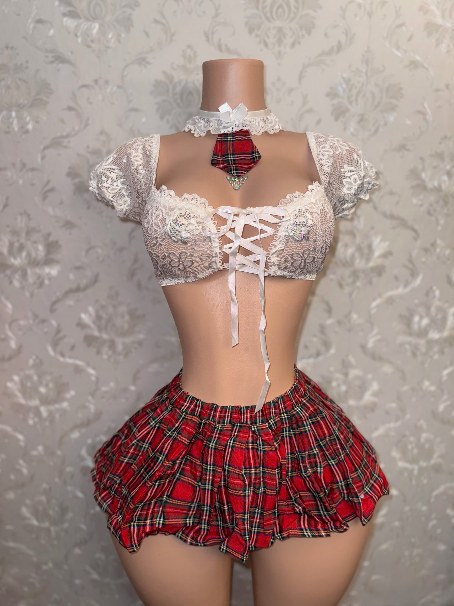 Teacher’s Pet 4 Piece School Girl Costume With Thong