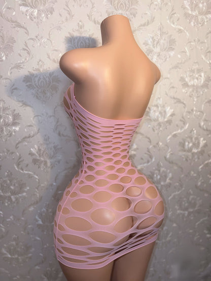 Money Maker Fishnet Dress Fits XS-XL