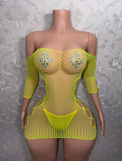 Teyana Fishnet DRESS ONLY Fits XS-L