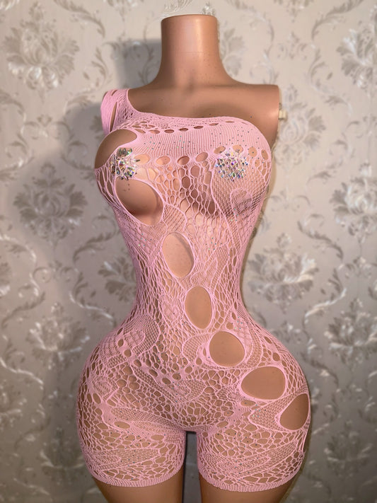 Jaidyn Hearts Lace Asymmetrical Romper Fits XS-XL