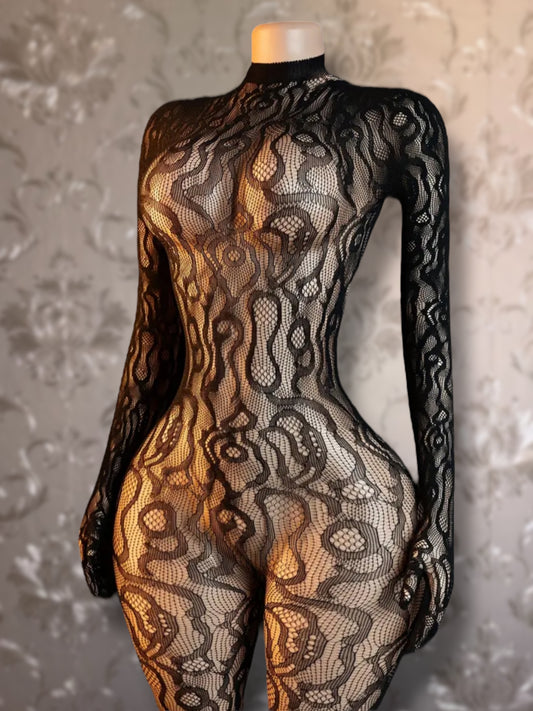 Queen of the Amazon Fishnet Catsuit Fits XS-L