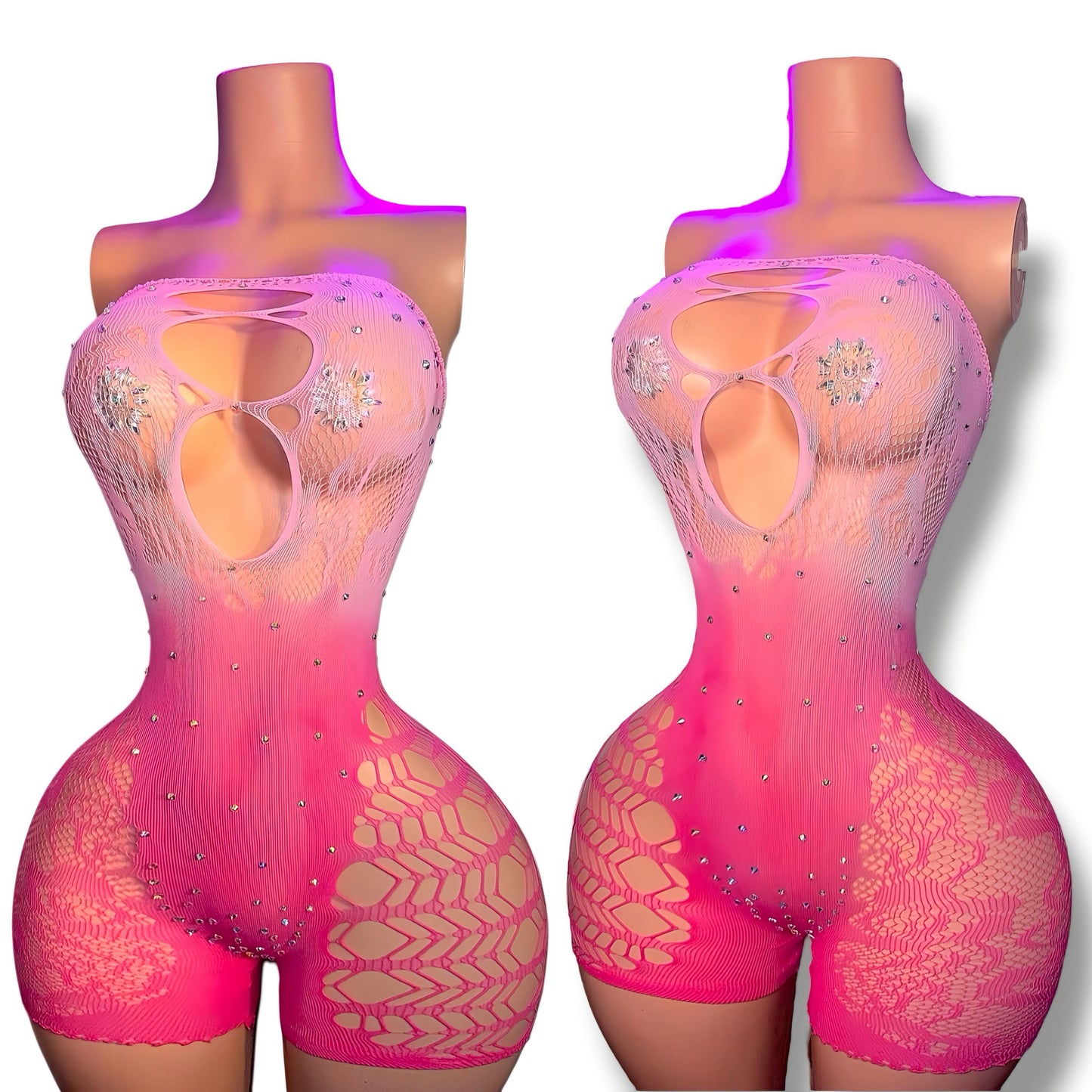Sorbae Hot Pink Strawberry Ombre Romper