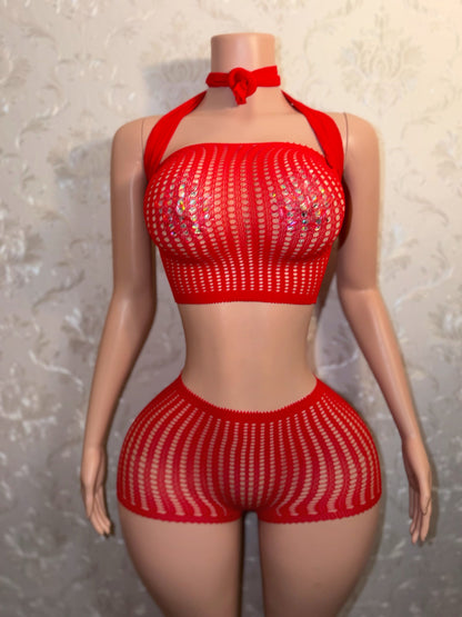 Caleesi Fishnet Shorts Set Fits XS-L