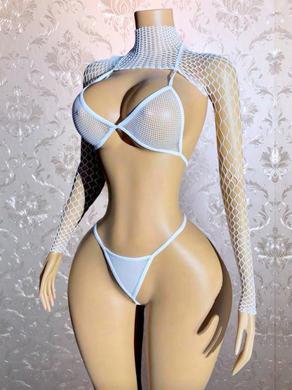 Meshkini 3 Piece Set with Long Sleeve Shawl Fits XS-L