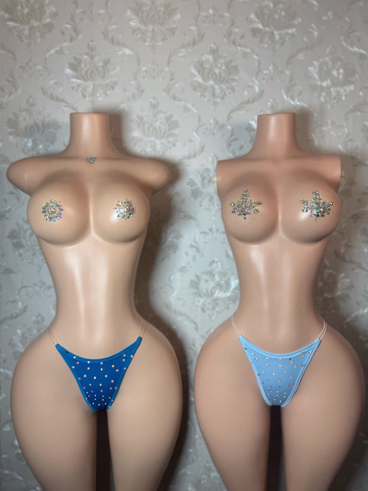 Corded Thong Optional Rhinestones 1 Piece Single One Size XS-XL
