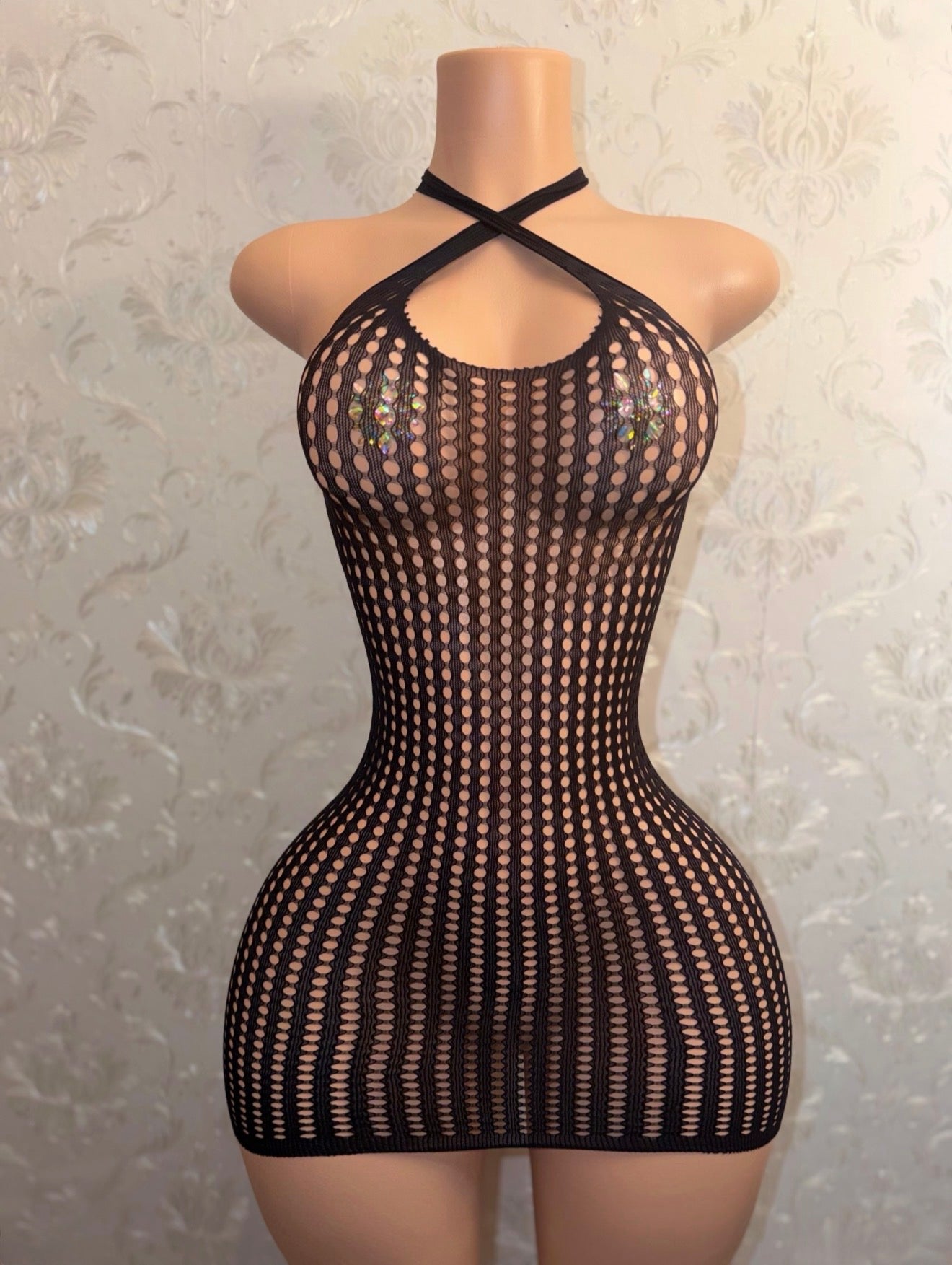 Summerella Fishnet Bodycon Tank Dress One Size Fits All