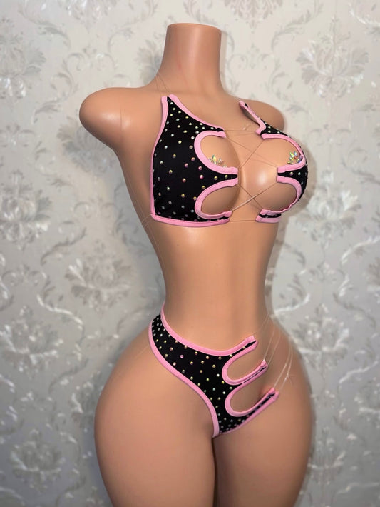 Mamacita Asymmetrical Rhinestone 2 Piece