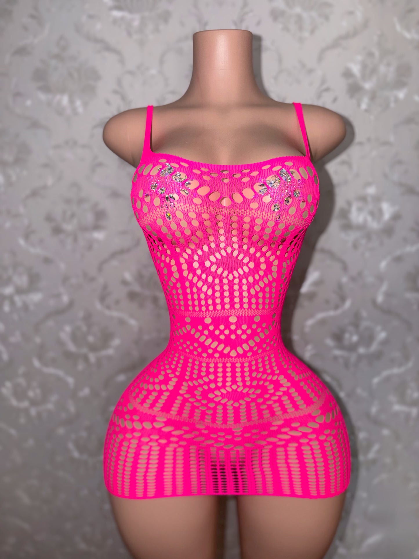 Summerella Geometric Fishnet Tank Dress Fits XS-XL