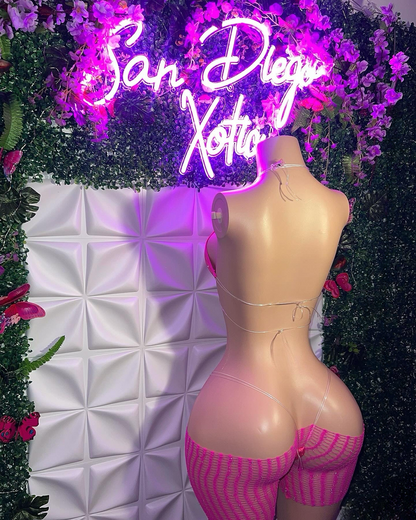 Jayda — 3 Piece Set Bikini with Cut-Off Fishnets