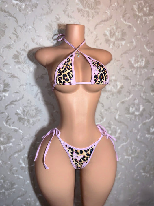 Pixie — Lilac Trim Leopard Butterfly Bikini