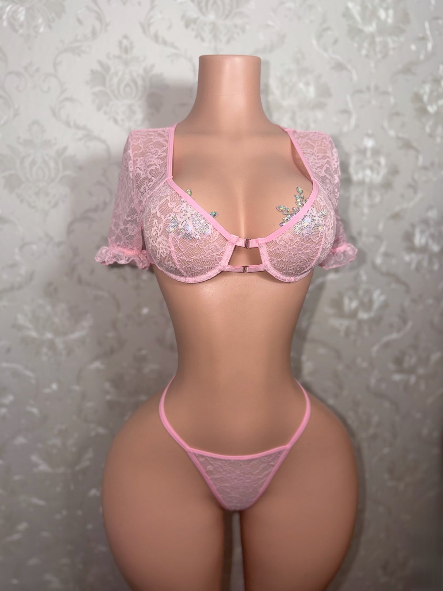 Delina Floral Lace 3 Piece Skirt Set