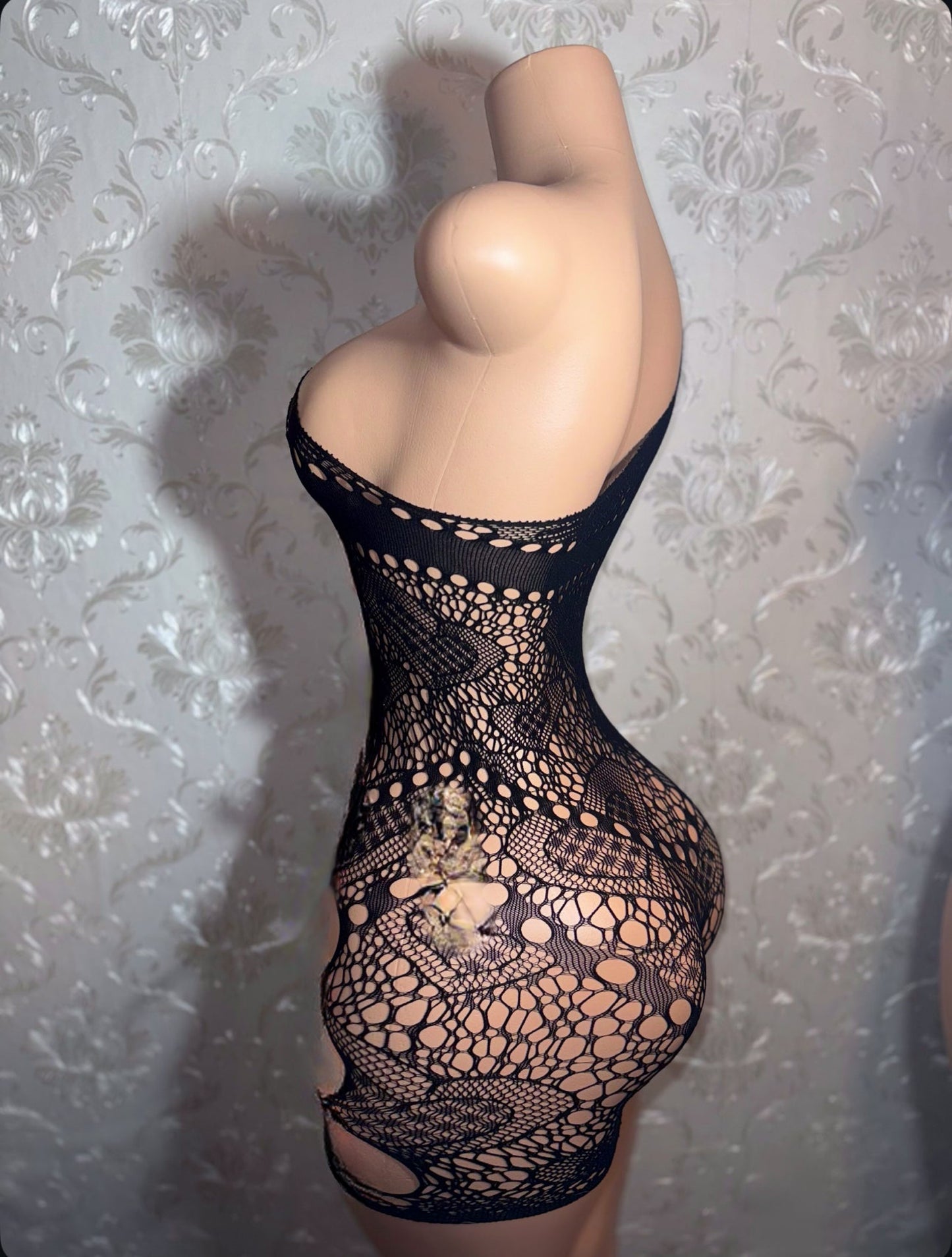 Jaidyn Hearts Lace Asymmetrical Romper Fits XS-XL