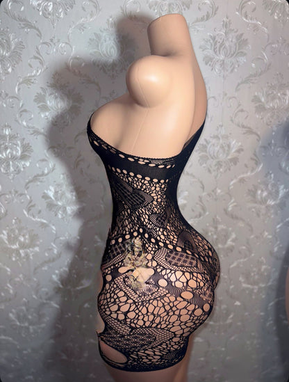 Jaidyn Hearts Lace Asymmetrical Romper Fits XS-XL