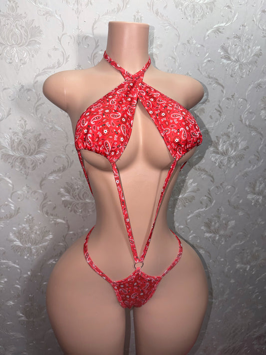 Mary Mack Red Paisley Halter Slingshot Fits S-L