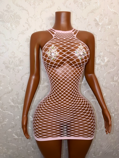 Body Fishnet Bodycon Dress One Size Fits All