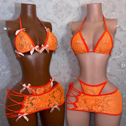 Floral Lace Skirt Set Collection Fits XS-L