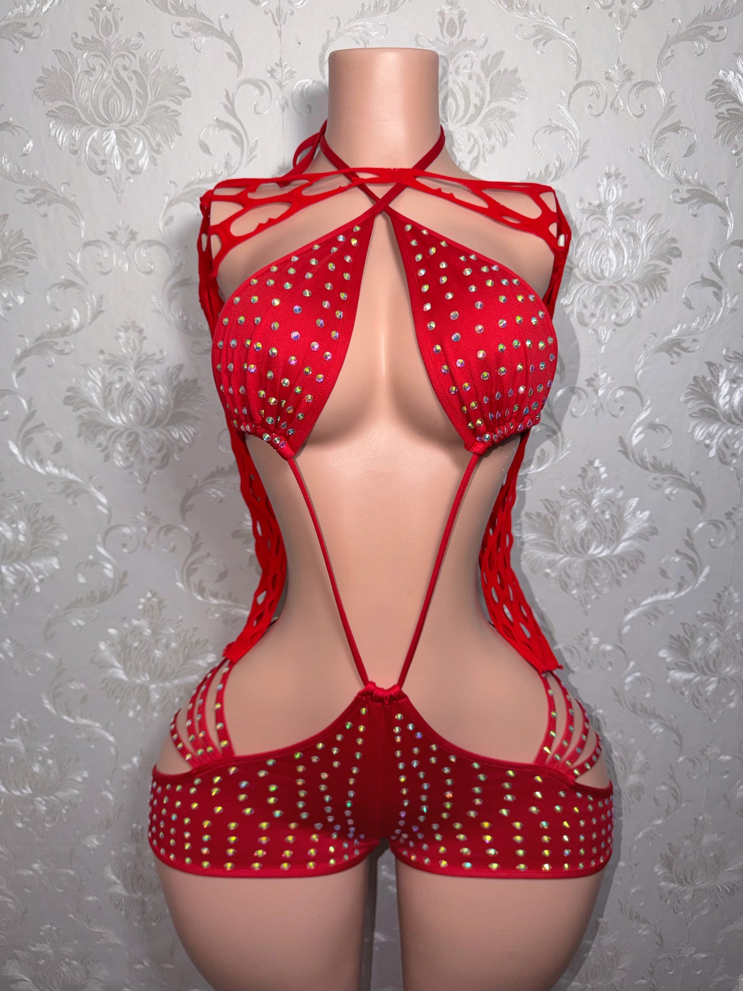 Million Dollar Baby Rhinestone Romper Fits M-L
