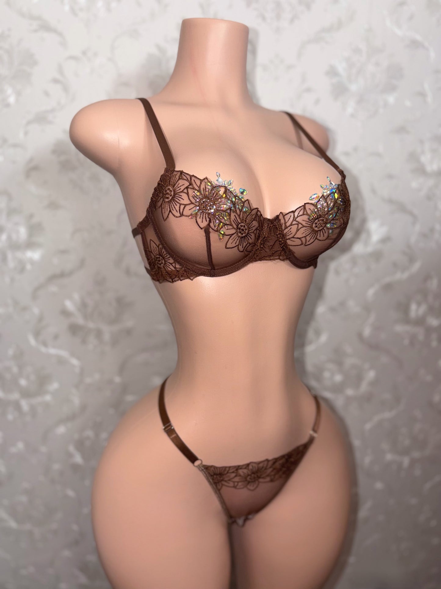 Brown Sugar Lace 2 Piece Bra and Panty Set