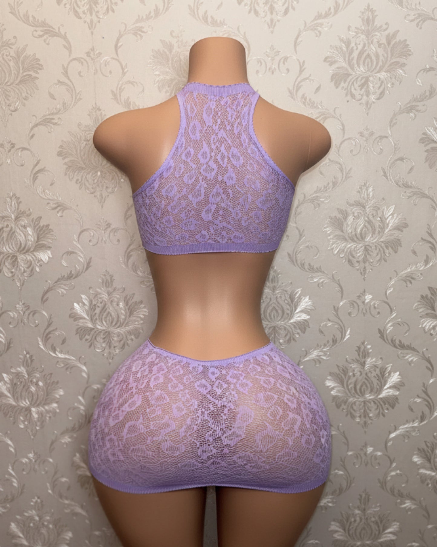 Syn 2 Piece Fishnet Skirt Set Fits XS-L