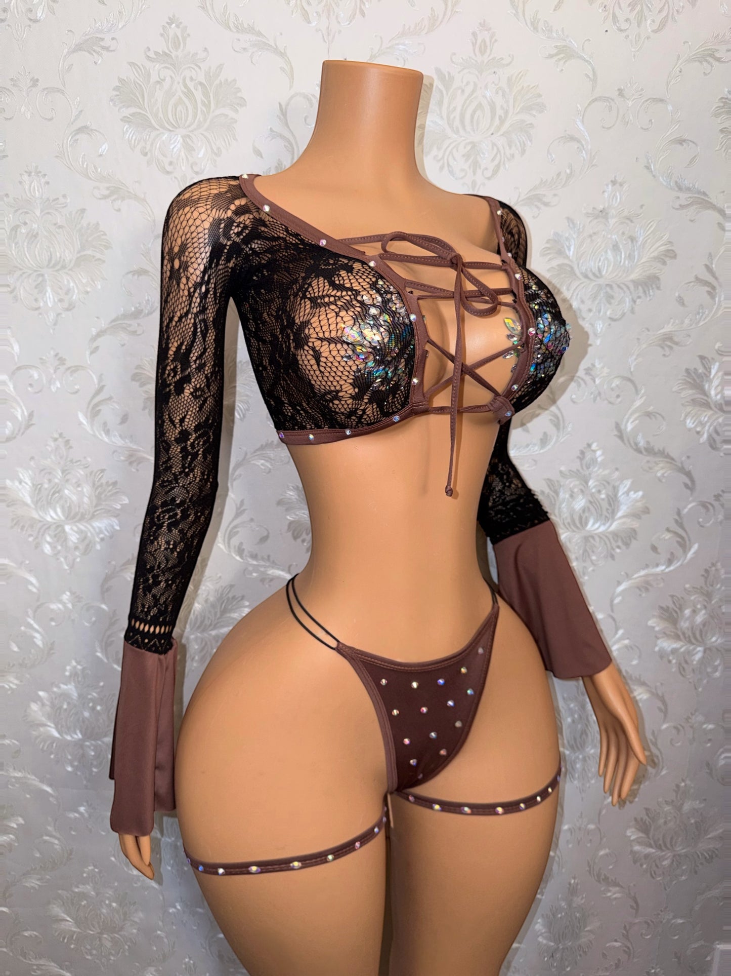 Valkyrie Fishnet Bell Sleeve 3 Piece Set Fits XS-XL