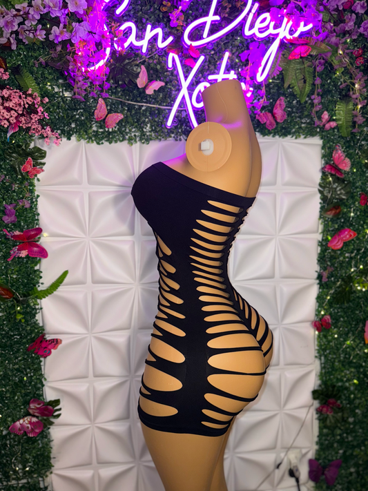 Jae Sheer Mesh Slits Romper Fits M-XXL