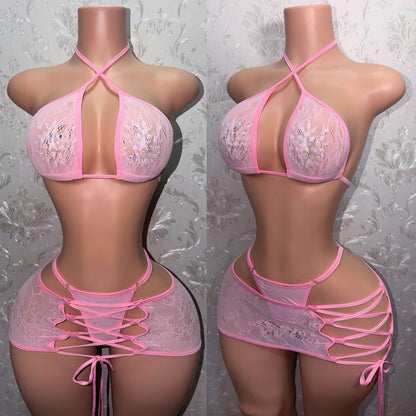 Floral Kawaii Lace Skirt Set Collection Fits XS-L