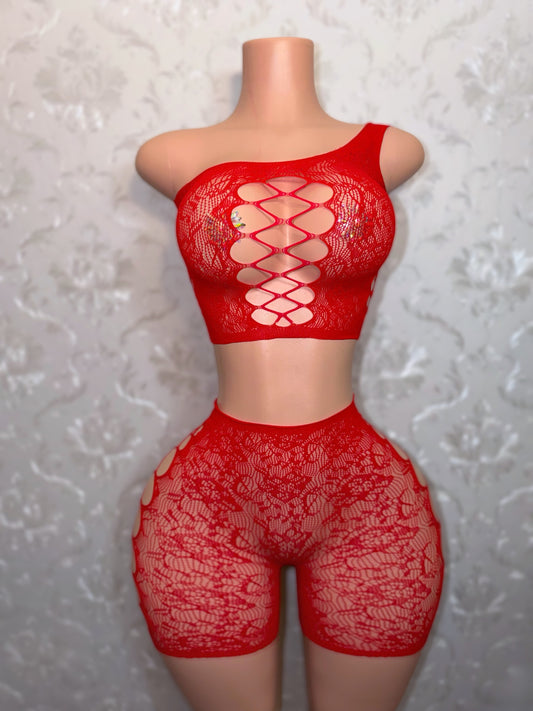 Penelope Fishnet Shorts Set Fits XS-L