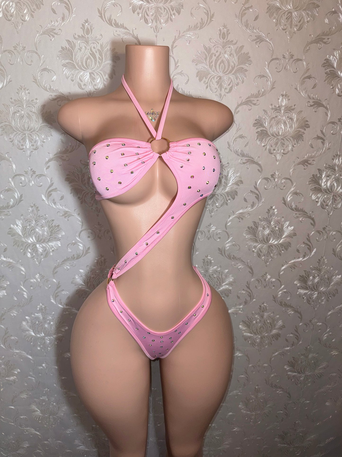 Juliette Rhinestone O-Ring One Piece