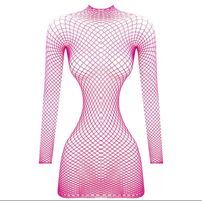 Lex — Hollowed Out Sides Fishnet Dress Fits XS-L