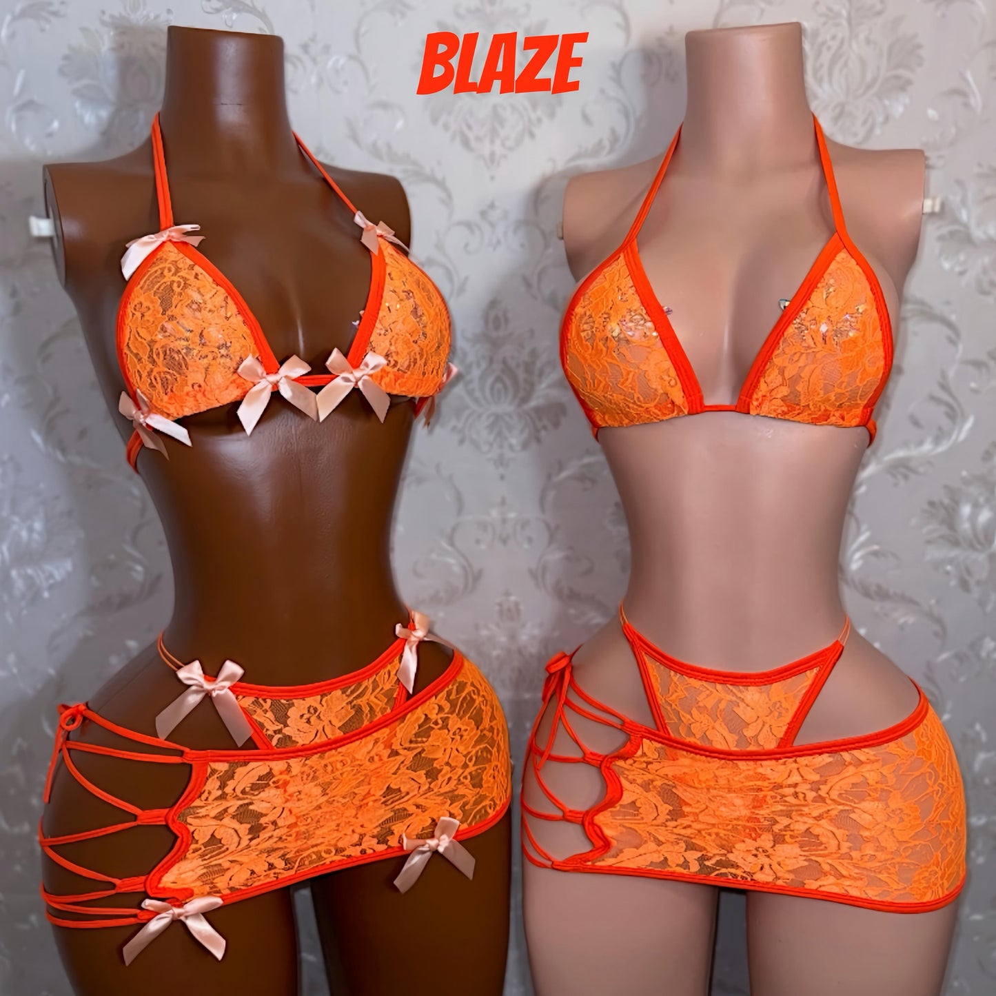 Floral Lace Skirt Set Collection Fits XS-L