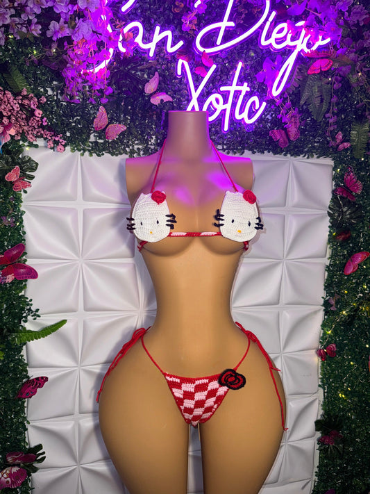 Hello Kitty Crochet Bikini Fits XS-XL
