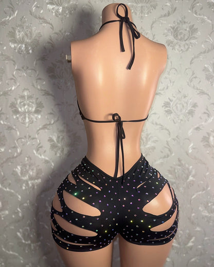 Valentina Diamond Slits Shorts Set fits S-L