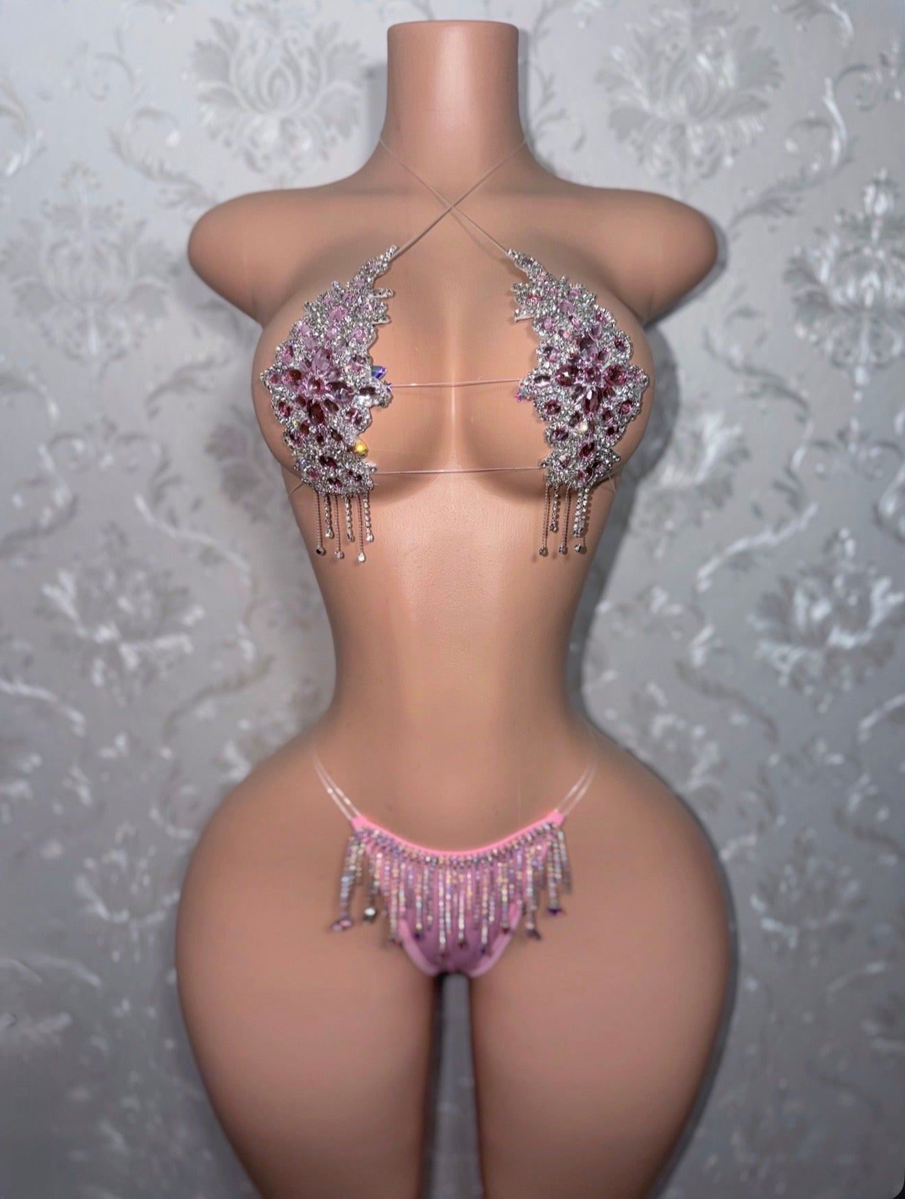 Dripping In Diamonds Crystal Bikini Birthday Set Upgraded Tassels