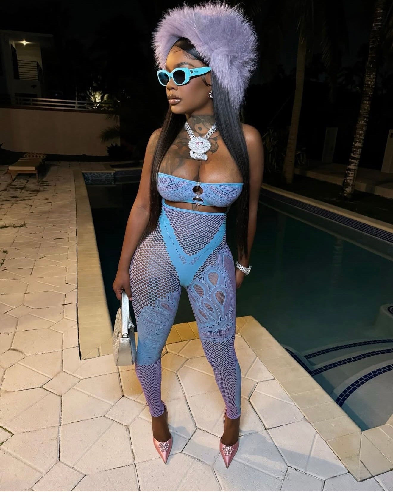 Saditty Mesh Jumpsuit Fits XS-L