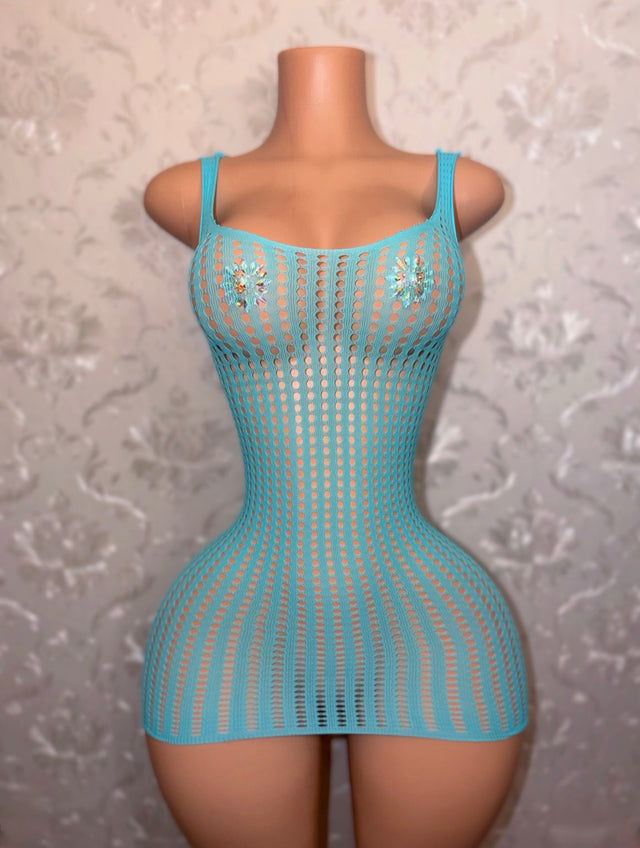 Summerella Fishnet Bodycon Tank Dress One Size Fits All