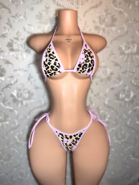 Pixie — Lilac Trim Leopard Butterfly Bikini