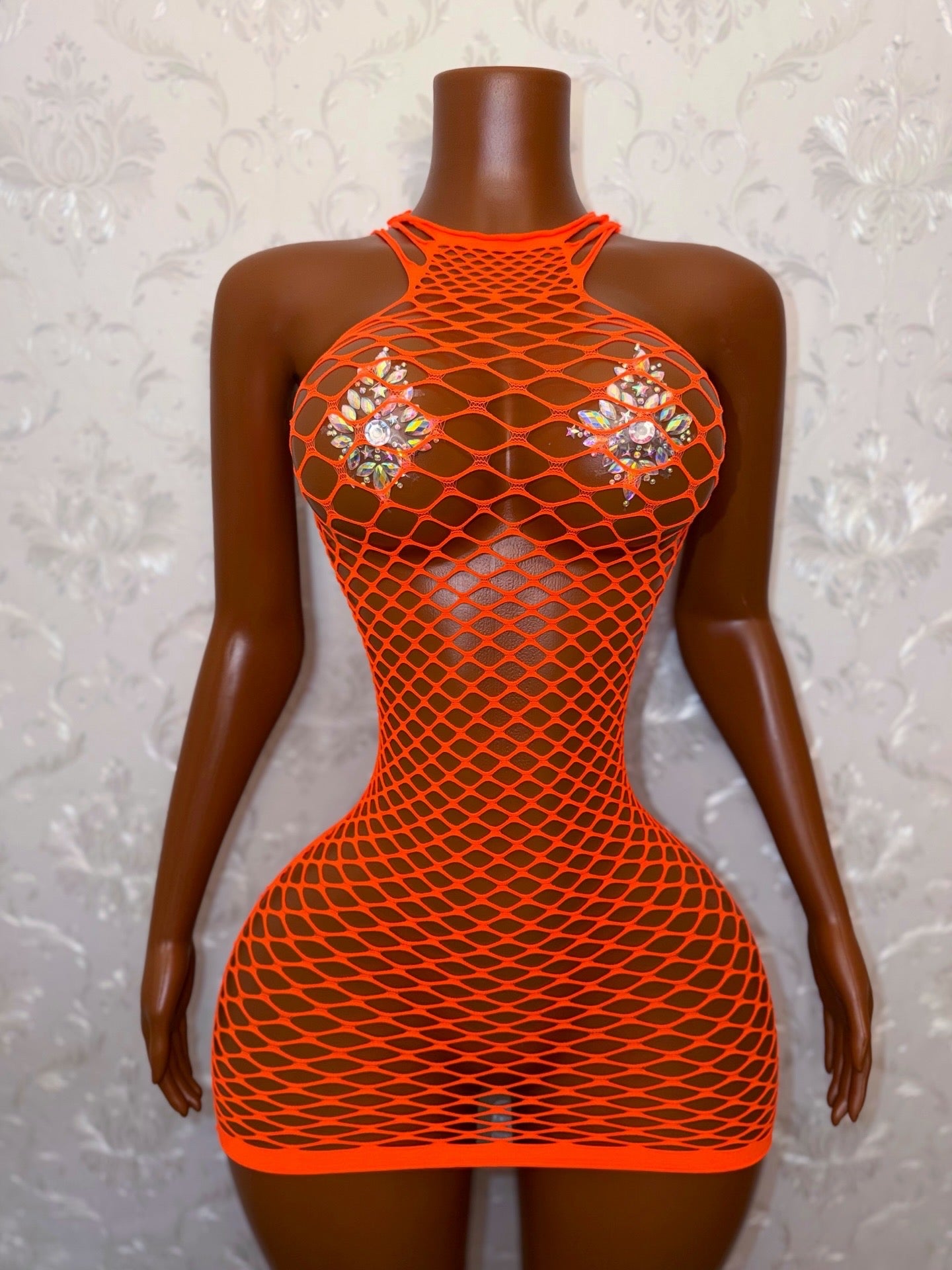 Body Fishnet Bodycon Dress One Size Fits All