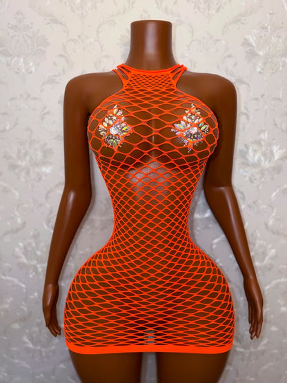 Body Fishnet Bodycon Dress One Size Fits All