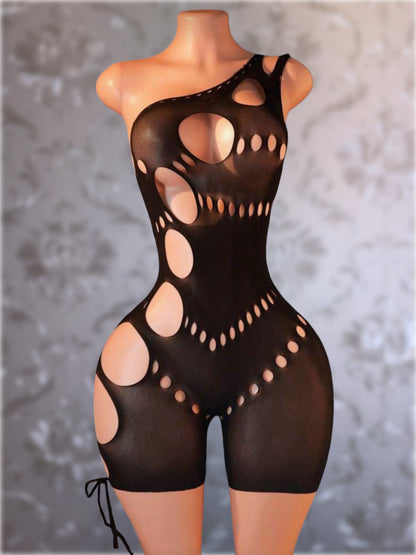 Jaidyn Sheer Fishnet Romper Fits XS-L