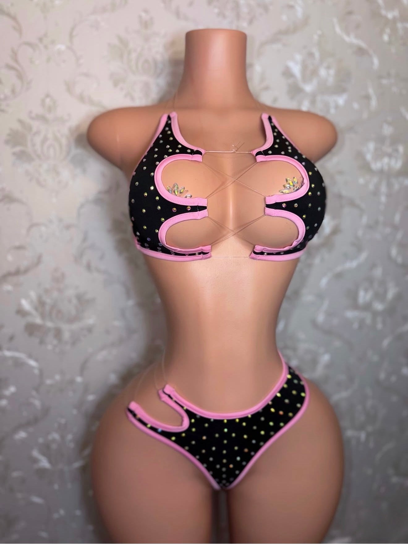 Mamacita Asymmetrical Rhinestone 2 Piece