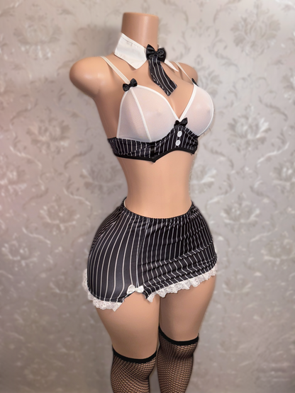 Wednesday Costume Goth Girl 5 Piece Skirt Set