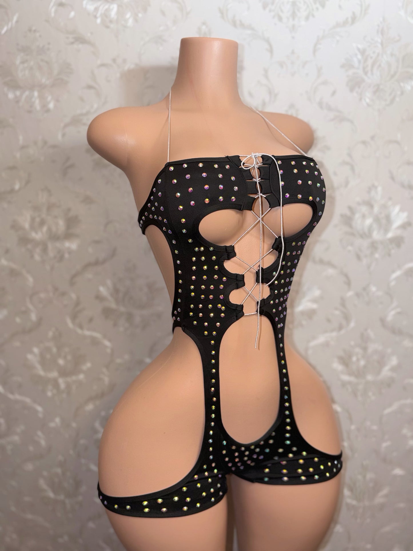 Brooklyn Rhinestone Romper Fits S-L