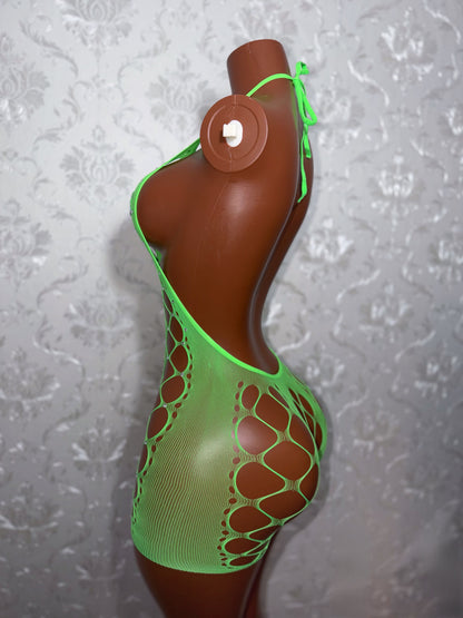 Giana Rhinestone Fishnet Romper Fits XS-L