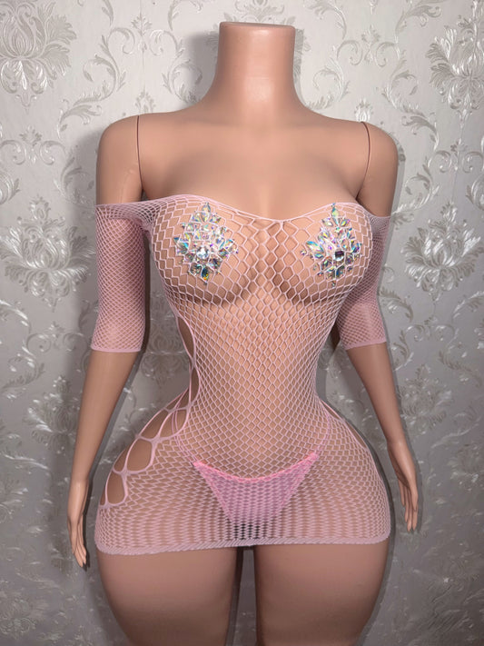 Teyana Fishnet Dress Only Fits XS-L
