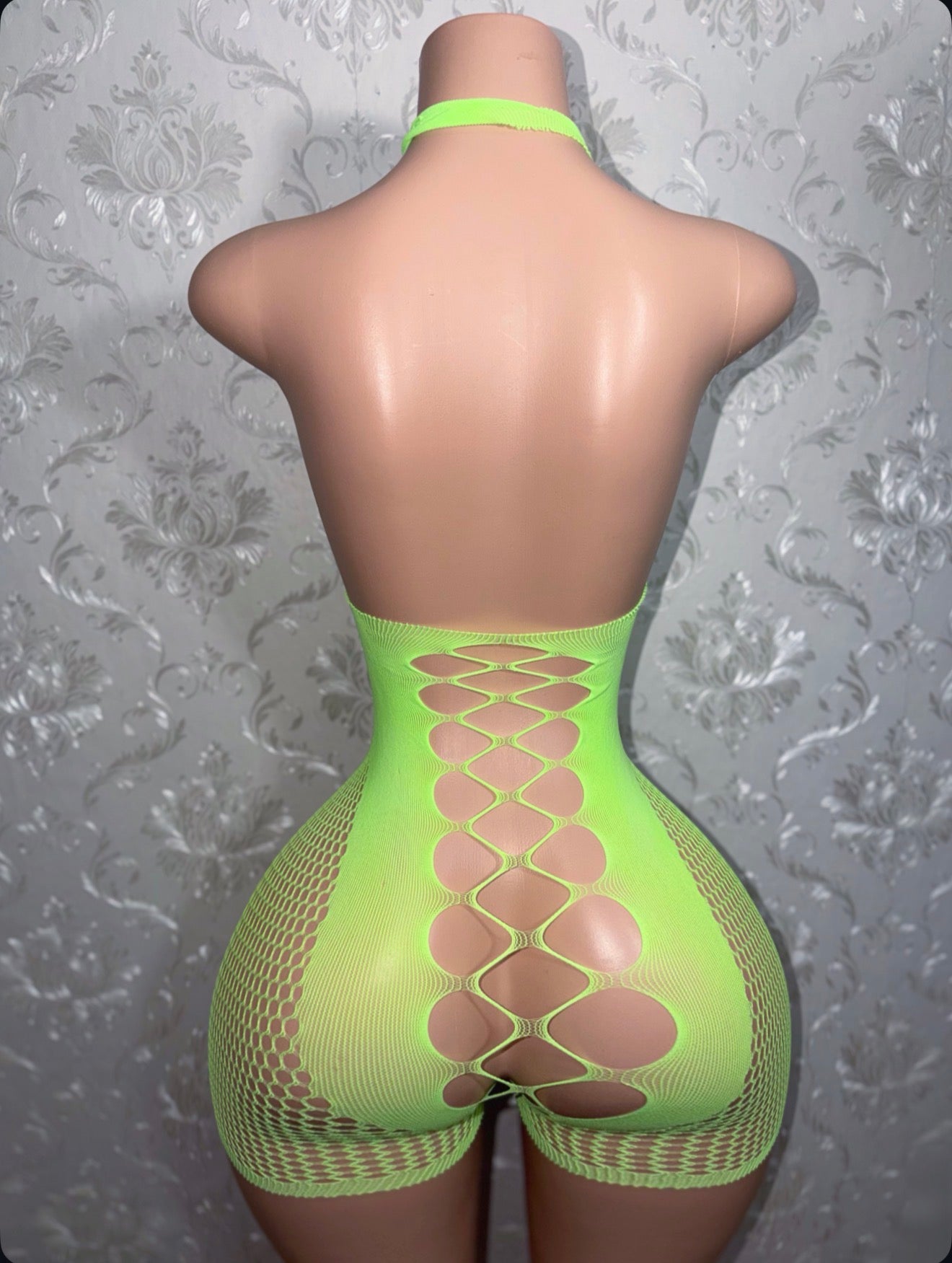 Swamp Queen WAP Fishnet Romper Fits XS-L