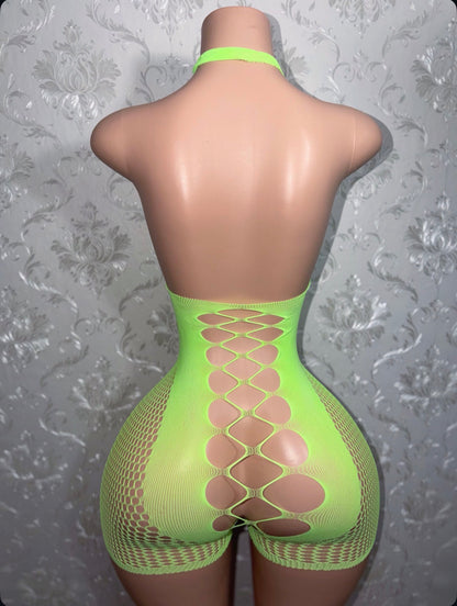 Swamp Queen WAP Fishnet Romper Fits XS-L